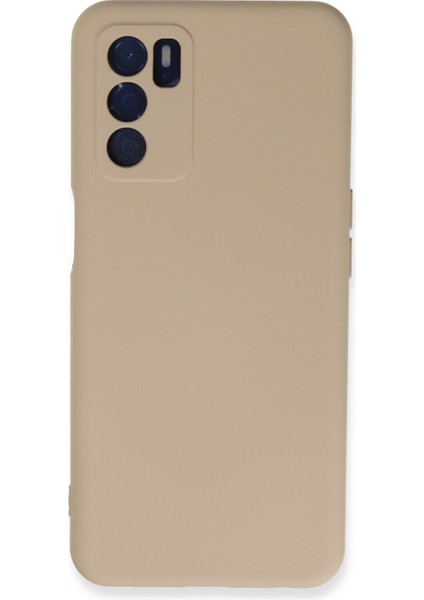 Oppo A55 Kılıf Nano Içi Kadife Silikon - Pudra