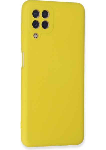 Samsung Galaxy M22 Kılıf Nano Içi Kadife Silikon - Sarı