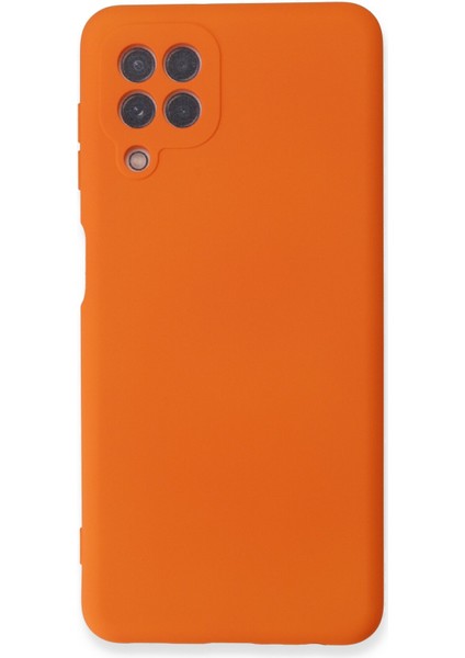 Samsung Galaxy M22 Kılıf Nano Içi Kadife Silikon - Turuncu