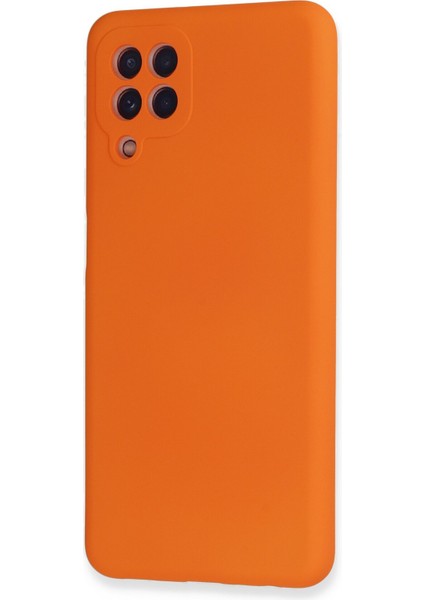 Samsung Galaxy M22 Kılıf Nano Içi Kadife Silikon - Turuncu