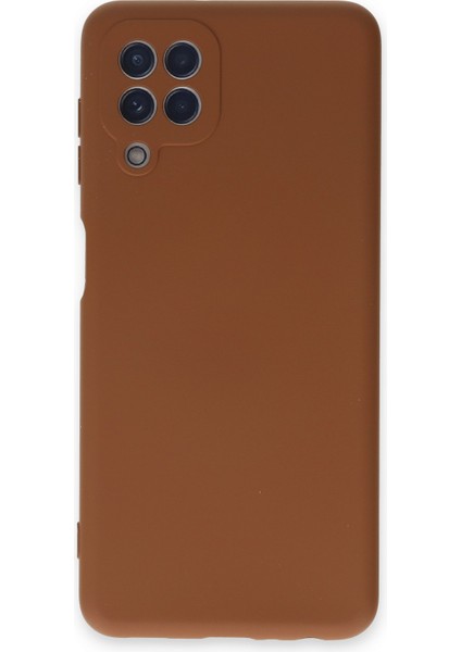 Samsung Galaxy M22 Kılıf Nano Içi Kadife Silikon - Kahverengi