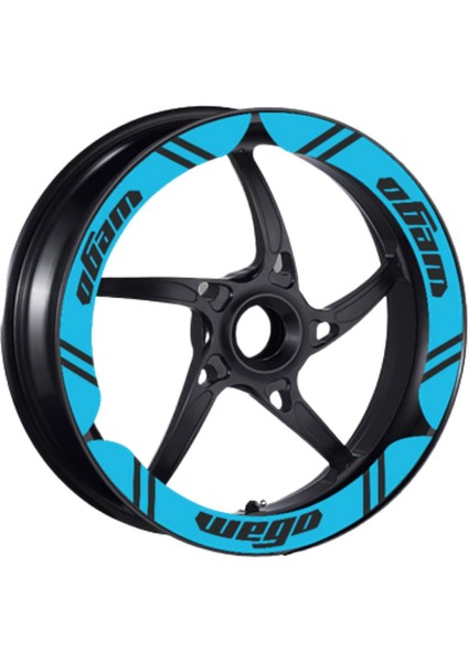 Tvs Wego 110 2012 - 2024 Uyumlu Mavi Geniş 1 Set Jant Şeridi