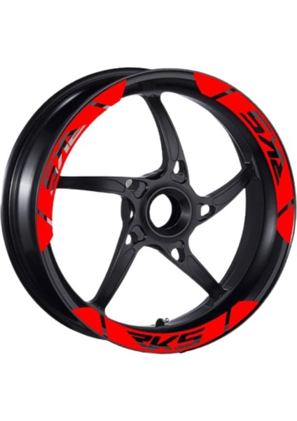 Rks Uyumlu Kırmızı Geniş 1 Set Jant Şeridi