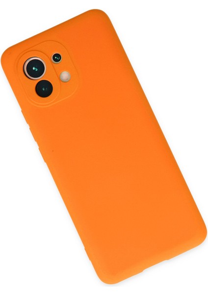 Xiaomi Mi 11 Kılıf Nano Içi Kadife Silikon - Turuncu modelleri