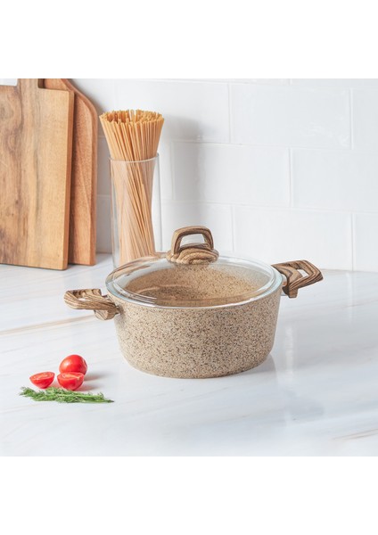 Wood Silver Bio Granit Tencere 24 cm