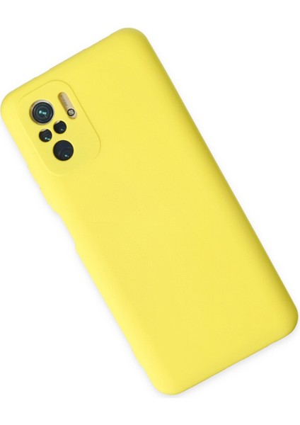 Xiaomi Poco M5S Kılıf Nano Içi Kadife Silikon - Sarı modelleri