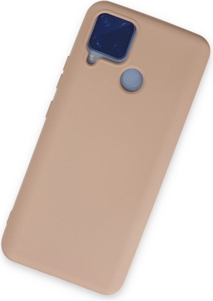 Realme C25 Kılıf Nano Içi Kadife Silikon - Bej