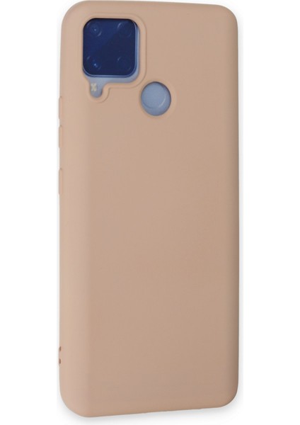 Realme C25 Kılıf Nano Içi Kadife Silikon - Bej