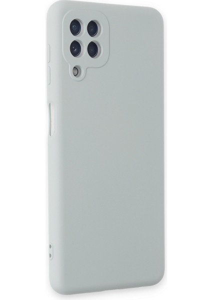 Samsung Galaxy M22 Kılıf Nano Içi Kadife Silikon - Buz Mavisi