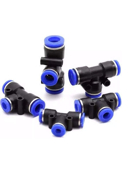 Pnömatik Te Nipel 10 mm Paket 5 Adet