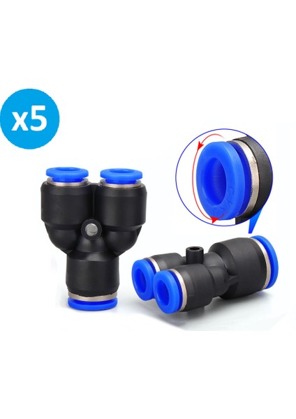 Pnömatik Ye Nipel 12 mm Paket 5 Adet