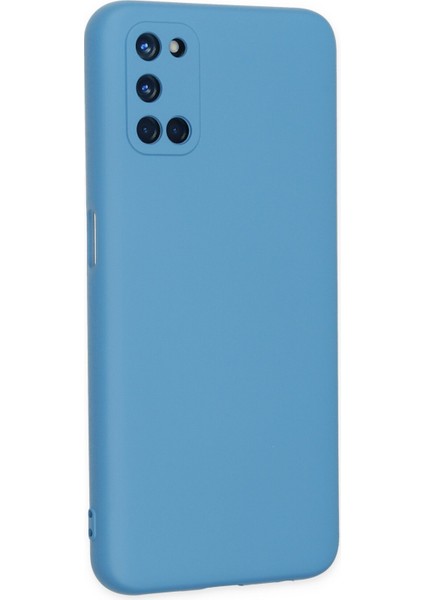 Oppo A72 Kılıf Nano Içi Kadife Silikon - Mavi modelleri