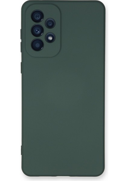 Samsung Galaxy A53 5g Kılıf Nano Içi Kadife Silikon - Koyu Yeşil