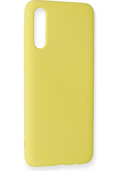 Samsung Galaxy A70 Kılıf Nano Içi Kadife Silikon - Sarı