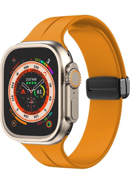 Apple Watch 42 mm Silikon Kordon Metal Mıknatıslı Toka Tasarımlı Şık Spor Pratik Kullanım