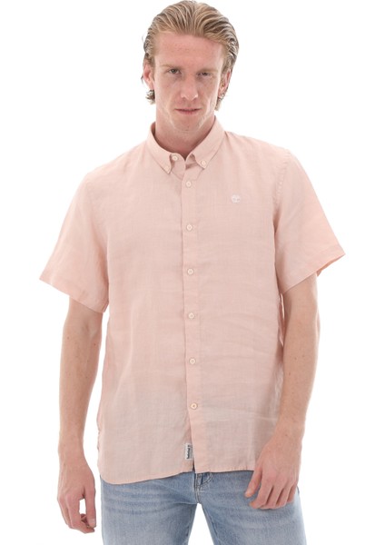 TB0A2DCC6621 Timberland Linen Short Sleeve Shir Erkek G&amp;ouml;mlek Krem