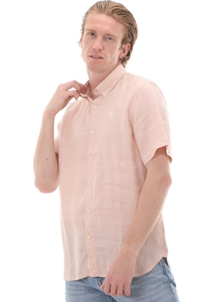 TB0A2DCC6621 Timberland Linen Short Sleeve Shir Erkek G&amp;ouml;mlek Krem