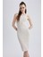 Bodycon Basic Halter Yaka Pamuklu Midi Askılı Elbise U8106AZ23SM 7