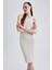 Bodycon Basic Halter Yaka Pamuklu Midi Askılı Elbise U8106AZ23SM 8