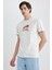 Regular Fit Bisiklet Yaka Baskılı Kısa Kollu %100 Pamuk Tişört Z5884AZ23SM 3