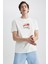 Regular Fit Bisiklet Yaka Baskılı Kısa Kollu %100 Pamuk Tişört Z5884AZ23SM 4