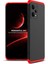 Xiaomi Redmi Note 12 Pro 5g Kılıf 3 Parçalı Tam Koruma Sert Mika Ays Kapak Siyah - Kırmızı 1