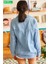 Kadın Mavi Cepli Fermuarlu Çıtçıtlı Uzun Denim Ceket 4