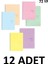 12 Adet (6 Kareli-6 Çizgili) A4 Pastel Show Spiralli 72 Yaprak Defter 1