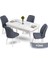 Concept Mun Serisi, 80X132 Açılabilir Mdf Beyaz Mermer Desen Mutfak Masası Takımı, 4 Sandalye 1
