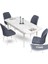 Concept Mun Serisi, 80X132 Açılabilir Mdf Beyaz Mermer Desen Mutfak Masası Takımı, 4 Sandalye 2