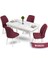 Concept Mun Serisi, 80X132 Açılabilir Mdf Beyaz Mermer Desen Mutfak Masası Takımı, 4 Sandalye 1