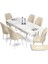 Concept Mun Serisi, 80X132 Açılabilir Mdf Beyaz Mermer Desen Mutfak Masası Takımı 6 Sandalye 2