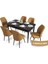 Concept Mun Serisi, 80X132 Açılabilir Mdf Siyah Mermer Desen Mutfak Masası Takımı 6 Sandalye 1