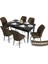 Concept Mun Serisi, 80X132 Açılabilir Mdf Siyah Mermer Desen Mutfak Masası Takımı 6 Sandalye 1