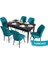 Concept Mun Serisi, 80X132 Açılabilir Mdf Siyah Mermer Desen Mutfak Masası Takımı 6 Sandalye 1