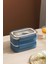 Bento Lunch Box Ofis-Okul Için Yeni Nesil Sefer Tası Çift Kat 4 Bölme Paslanmaz Çelik F494 1