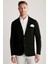 Siyah Giza Pamuk Triko Blazer Ceket 1