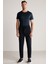 Bağcıklı Lacivert Slim Fit Triko Pantolon 2