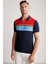 Çizgi Desenli Lacivert Triko Polo 5