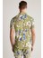 Çiçek Desenli Yeşil Polo Yaka T-Shirt 5