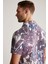 Çiçek Desenli Mor Polo Yaka T-Shirt 3