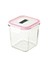 Glasslock Şeffaf Kare Cam Saklama Kabı 900ml Pembe Kapaklı 1
