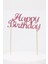 Pembe Happy Birthday Yıldız Pasta Süsü 3