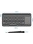 Klavye+Touchpad Siyah Bluetooth Ultra Ince Şarjlı Mac Win Android Ios Uyumlu Tablet Standlı Kablosuz 2