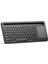 Klavye+Touchpad Siyah Bluetooth Ultra Ince Şarjlı Mac Win Android Ios Uyumlu Tablet Standlı Kablosuz 3