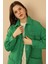 Jakar Kumaş Soğan Desen Oversize Kadın Uzun Gömlek-Yeşil 1