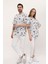 Kadın Erkek Siyah Beyaz Desenli Oversize Bol Kalıp Basic T-Shirt 2