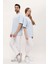 Kadın Erkek Oversize Açık Mavi Bol Kalıp Basic T-Shirt 3