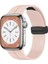 Apple Watch Seri 2/3/4/5/6/7/8/se Uyumlu Magnetik Silikon Kordon Metal Tokalı Mıknatıslı Spor Bileklik 1