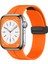 Apple Watch Seri 2/3/4/5/6/7/8/se Uyumlu Magnetik Silikon Kordon Metal Tokalı Mıknatıslı Spor Bileklik 1
